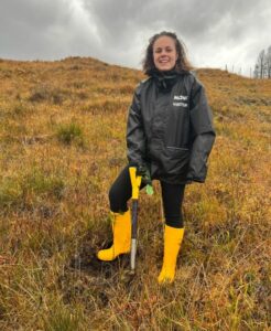 Kate Forbes MSP, Deputy First Minister of Scotland, planting the first tree at Maol Ban